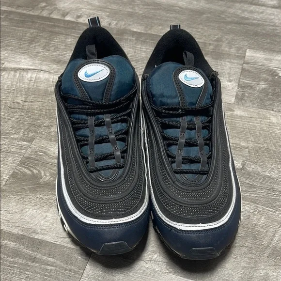 Nike Air Max 97 Black and Blue Sneakers with Air Cushioning - Picture 4 of 14